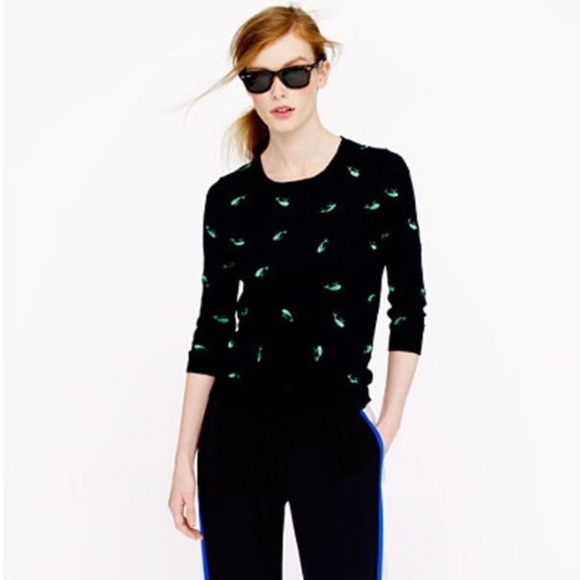 J.Crew | Linen Tippi Whale Sweater in Navy - Picture 1 of 7
